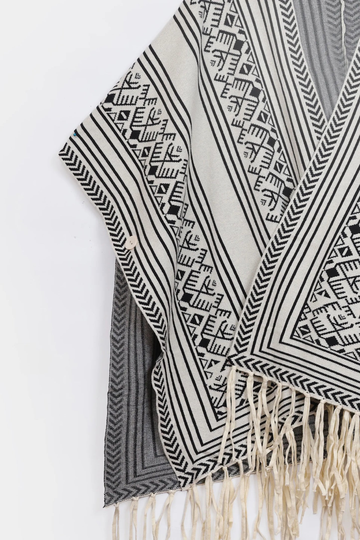 Geometric Knit Cape Shawl - Cougar Clothing