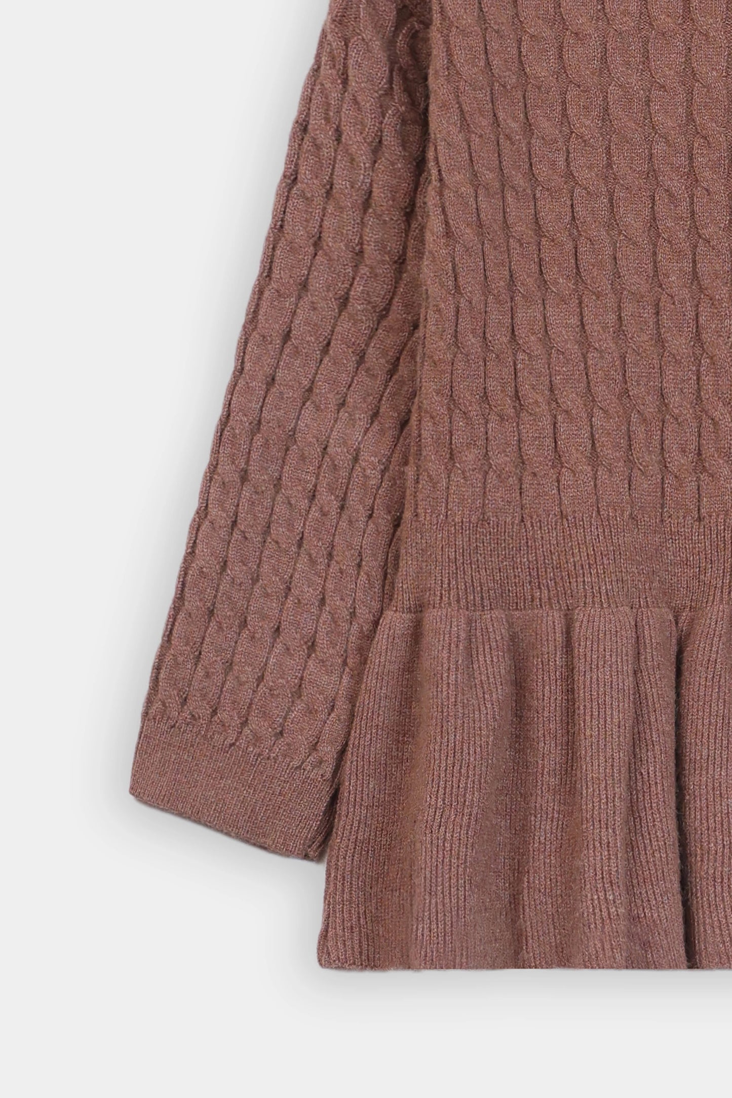 Cable Knit Peplum Sweater