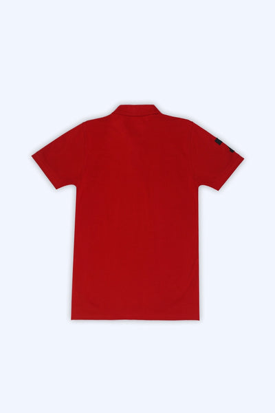 Red Embroidered Polo