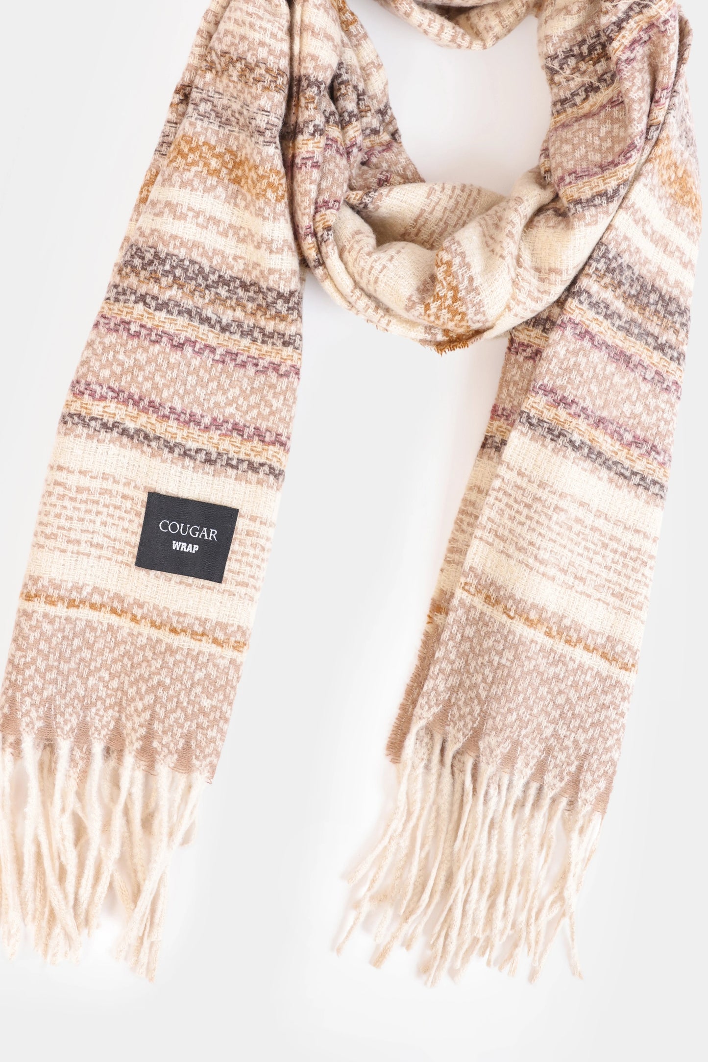 Contrast Striped Knitted Shawl