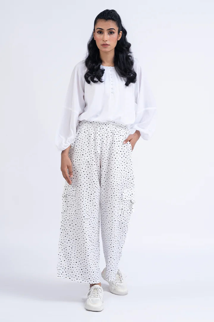 White Printed Culottes