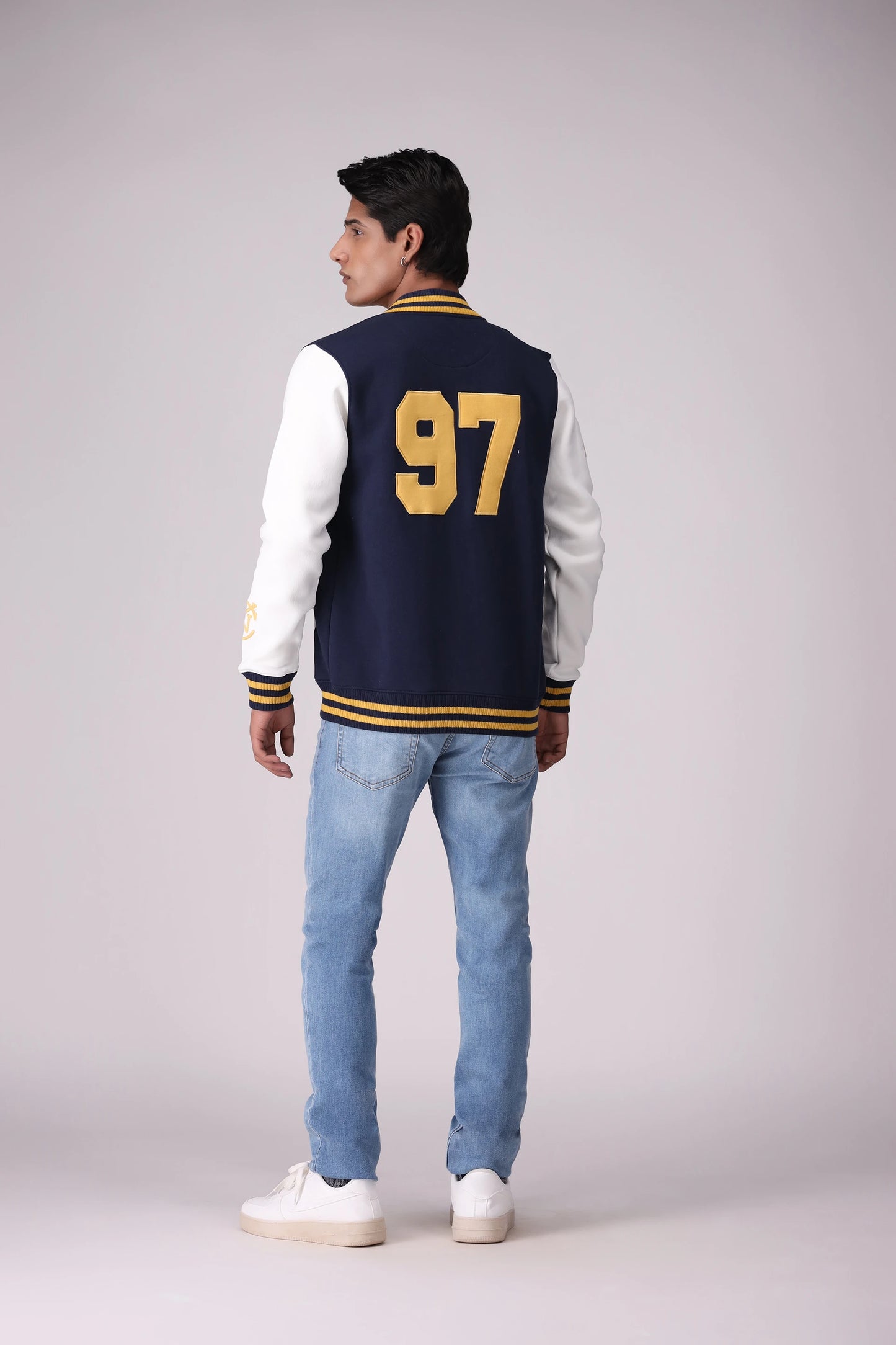 Contrast Sleeved Varsity Jacket - Cougar Clothing