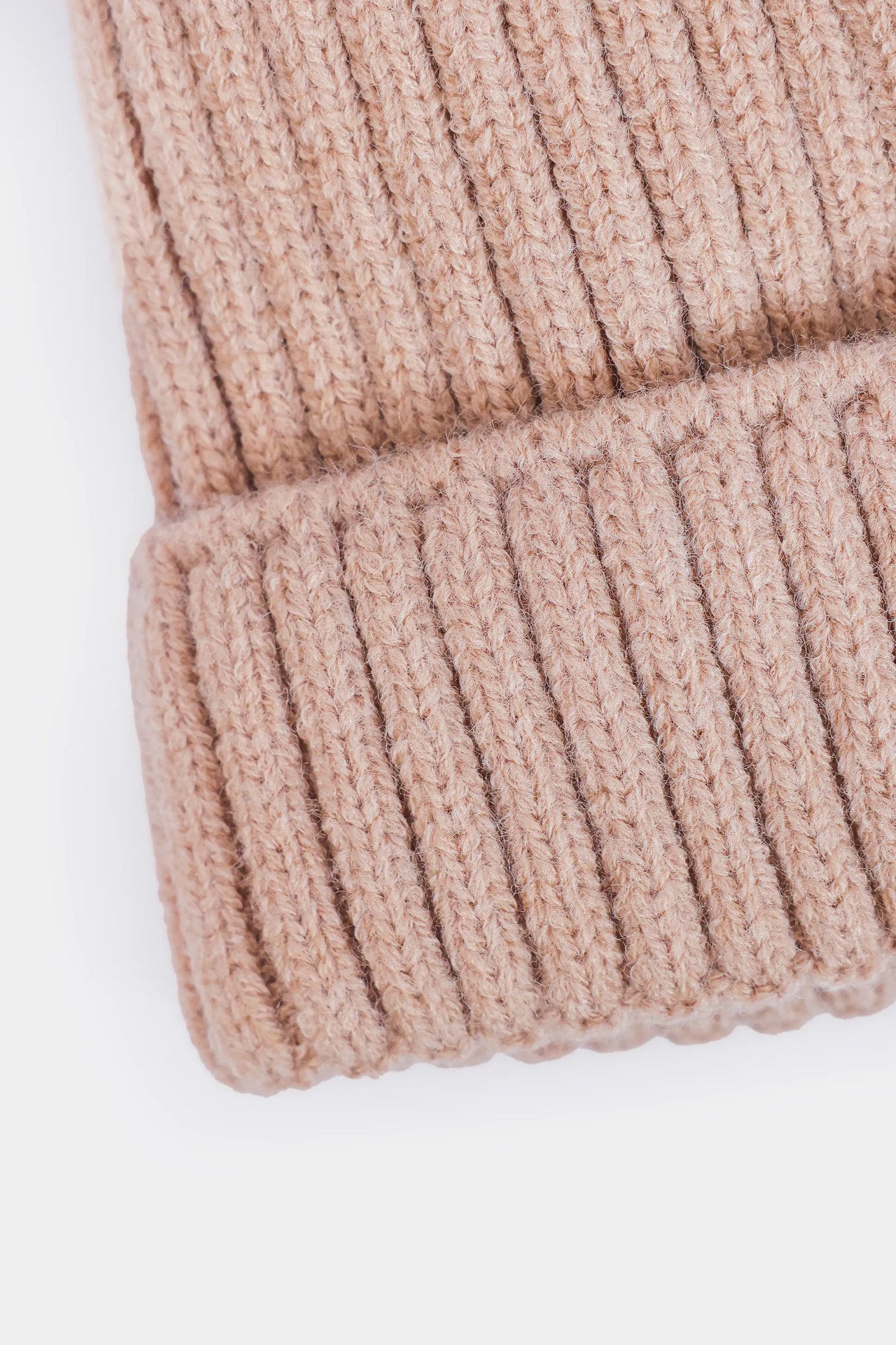 Pom-Pom Ribbed Knit Beanie - Cougar Clothing