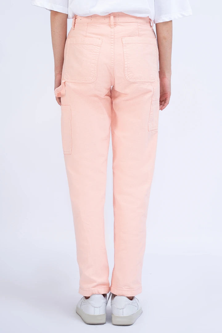 Peach High Rise Straight Fit Jeans