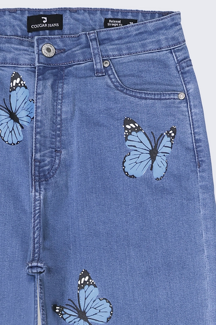 Butterfly Printed Jeans