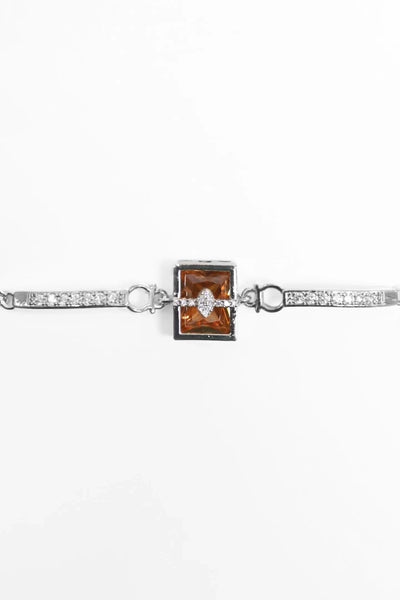 Contrast Stone Silver Bracelet