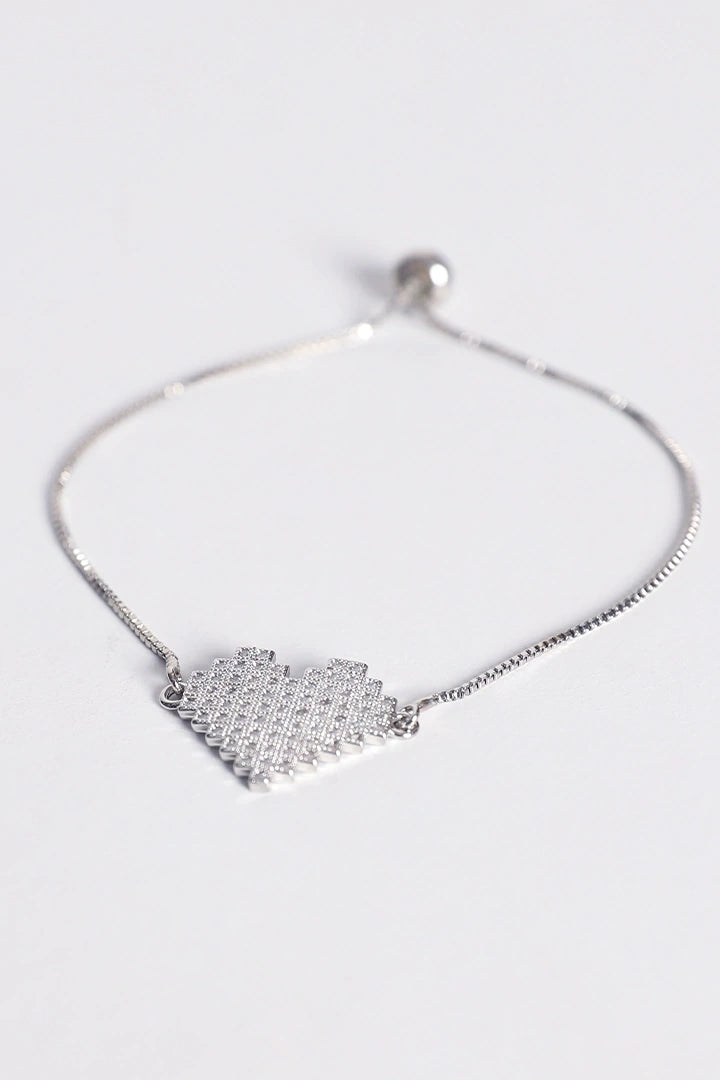 Silver Heart Shaped Bracelet