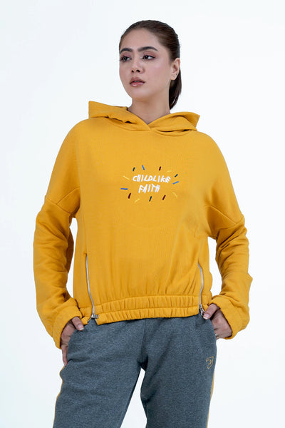 Yellow Text Hoodie