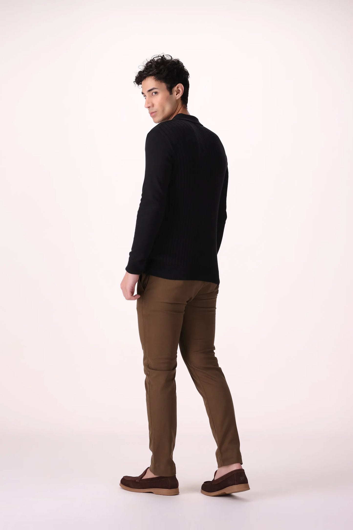 Ribbed Zipper Polo - Cougar Clothing