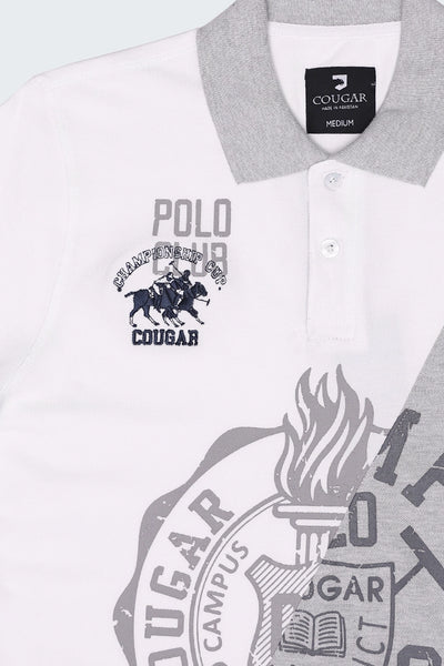 Contrast Collar Printed Polo