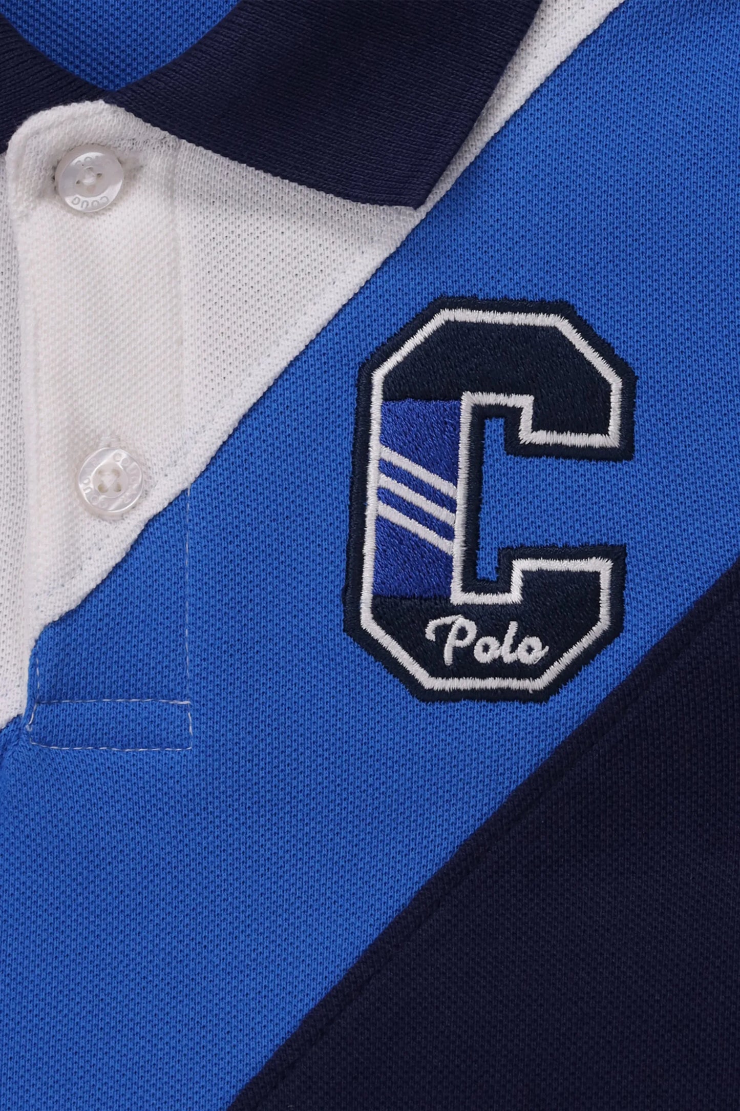 Diagonal Paneled Applique Polo - Cougar Clothing