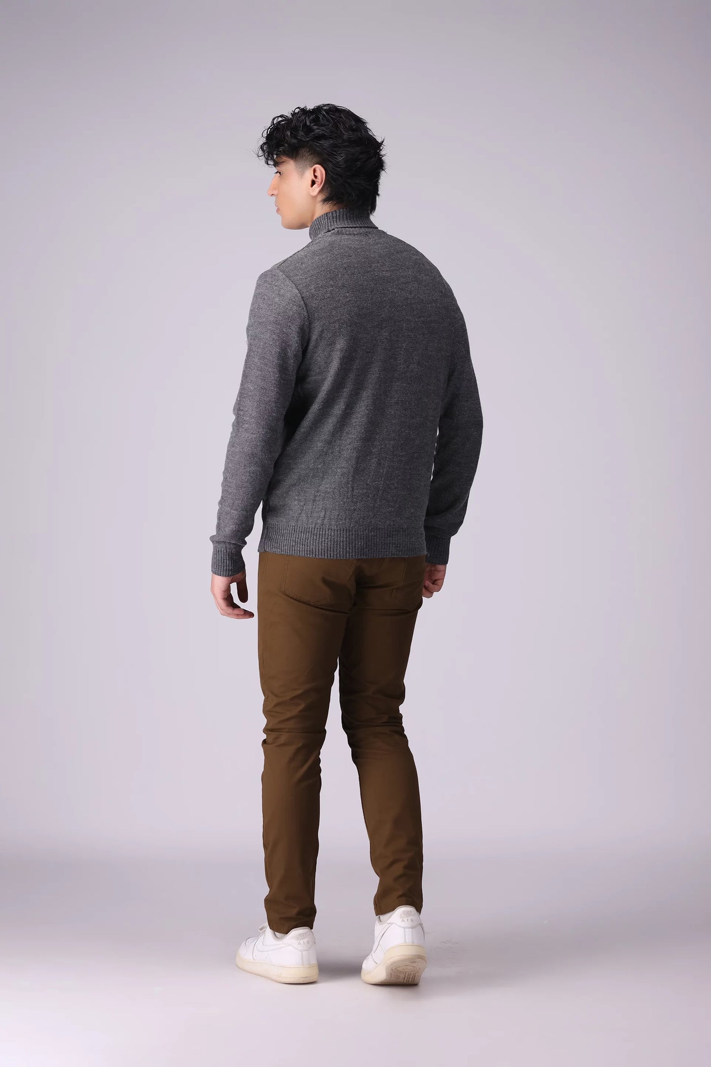 Roll Neck Cable Knit Sweater - Cougar Clothing