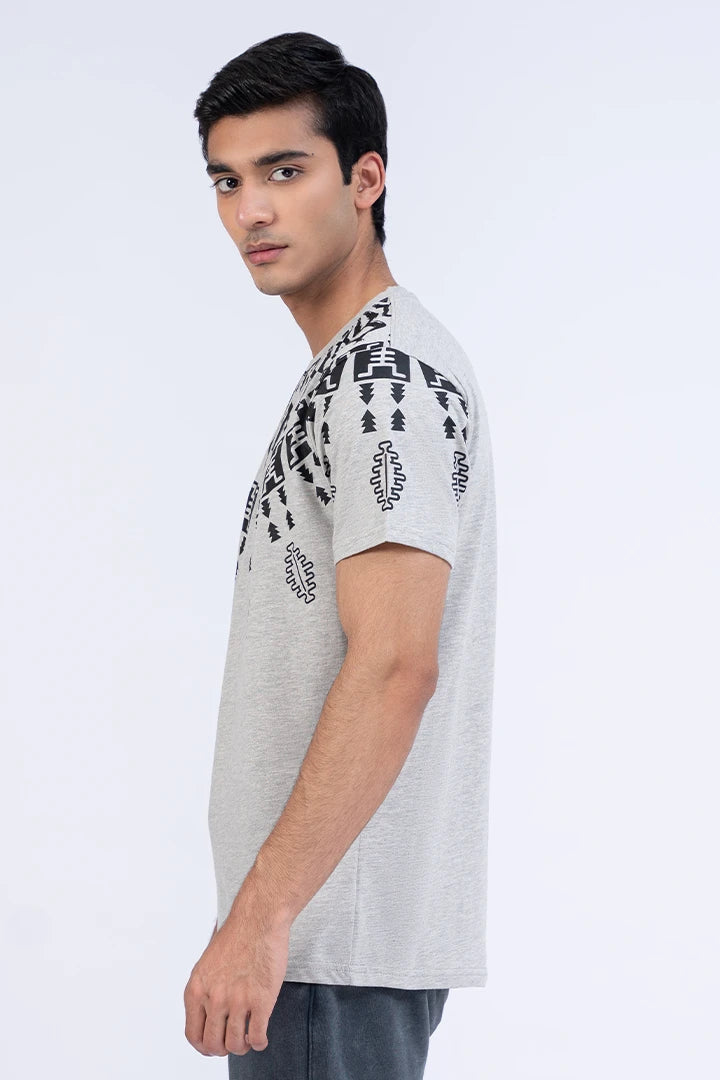Contrast Print Relax Fit T-Shirt