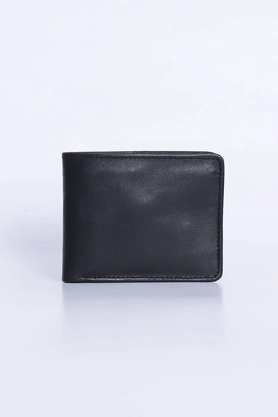 Black ID Window Leather Wallet