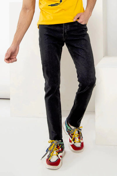 Black Slim Fit Tapered Jeans