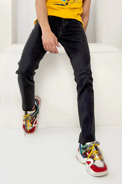 Black Slim Fit Tapered Jeans