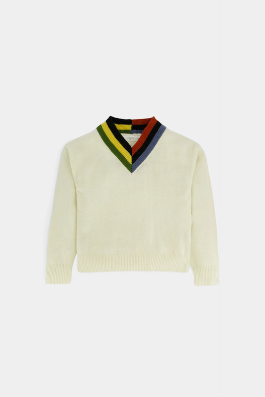 Contrast V-Neck Sweater - Cougar Clothing