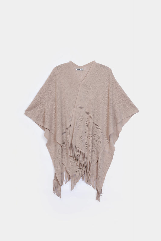Fringe Detailed Cape Shawl - Cougar Clothing