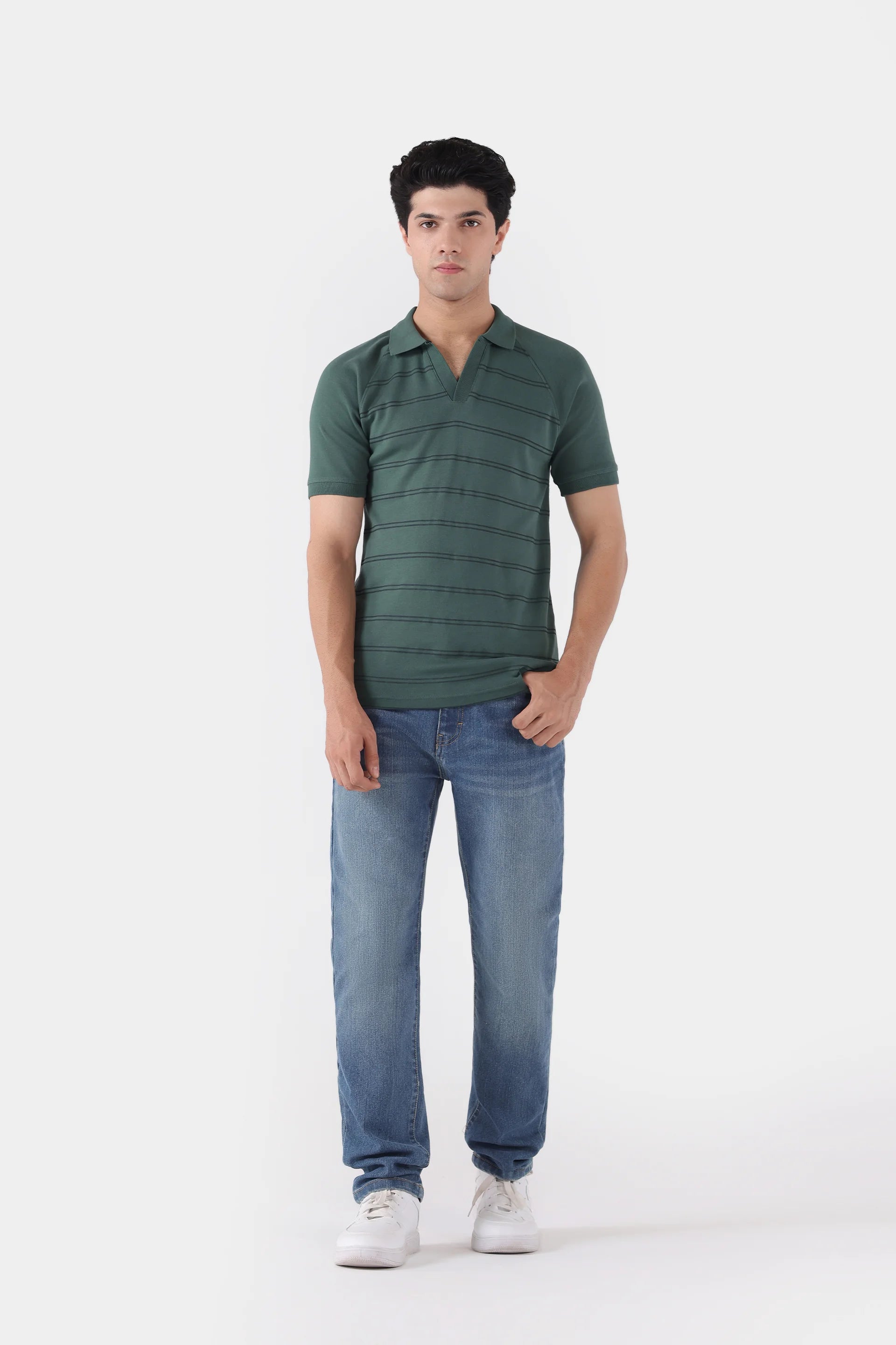 Raglan Striper Polo - Cougar Clothing