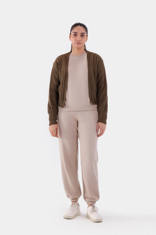 Cropped Knit Cardigan - Cougar Clothing