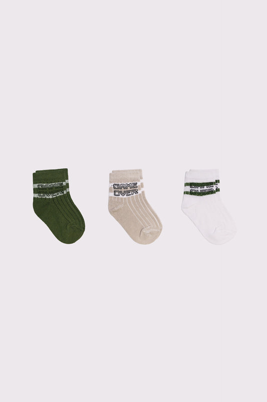Pack of 3 Short Crew Socks - Cougar Clothing