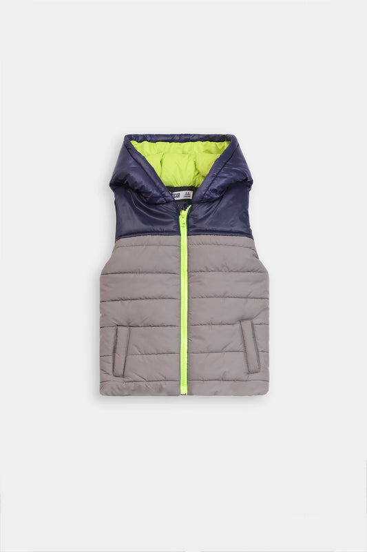 Sleeveless Color Block Jacket