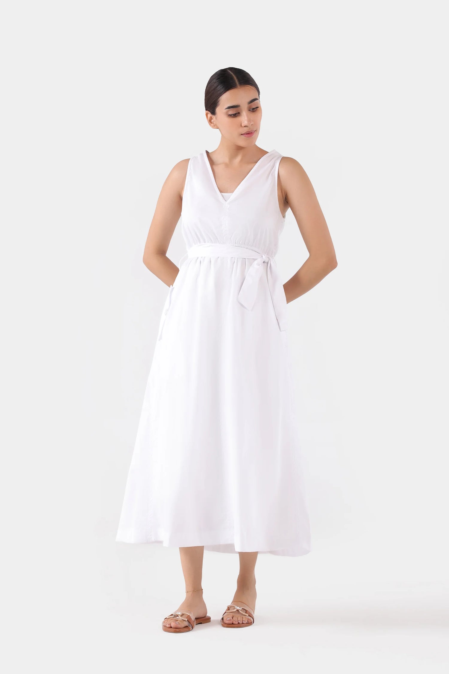 Sleeveless Midi Dress - Cougar Clothing