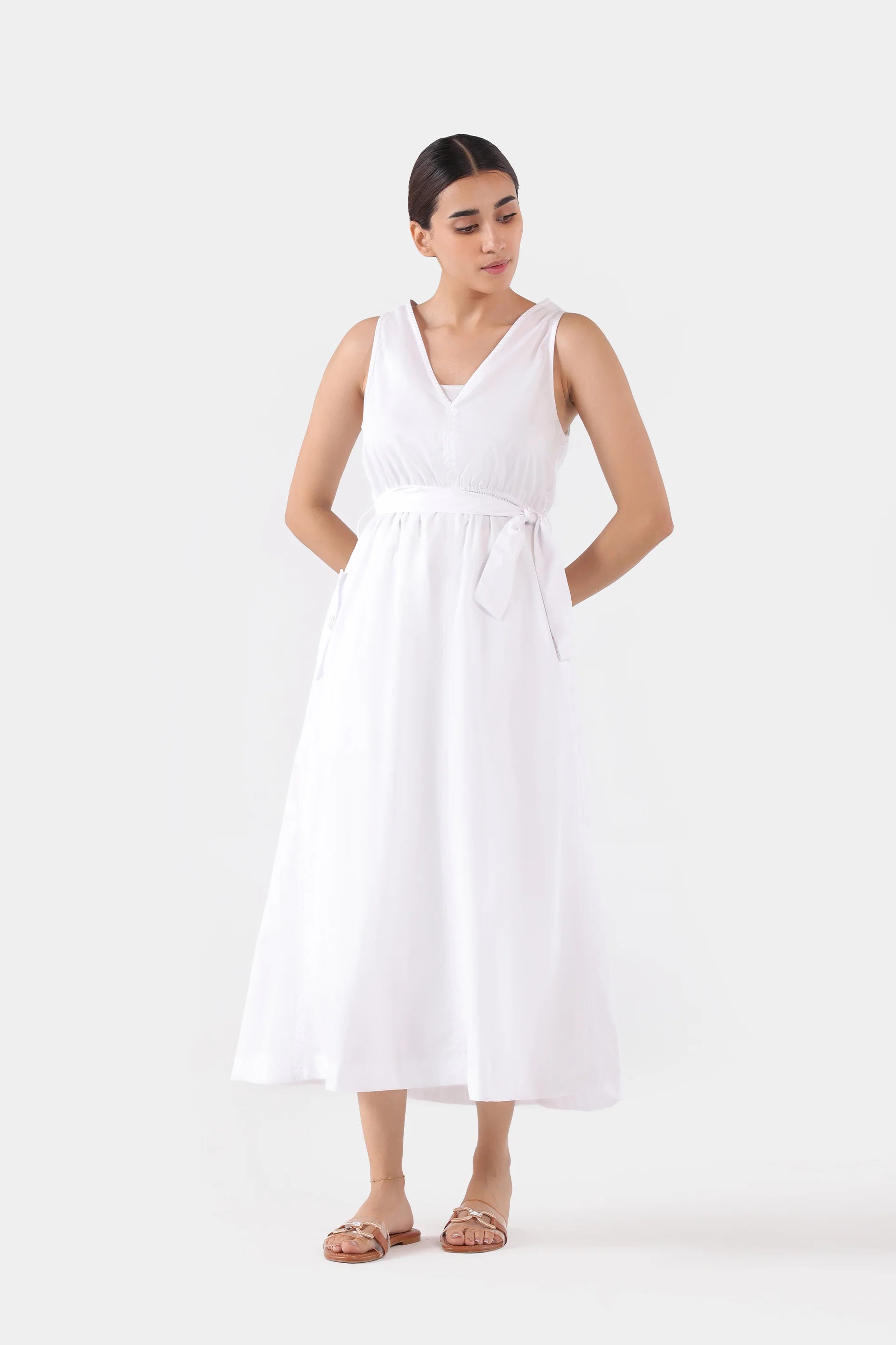 Sleeveless Midi Dress - Cougar Clothing
