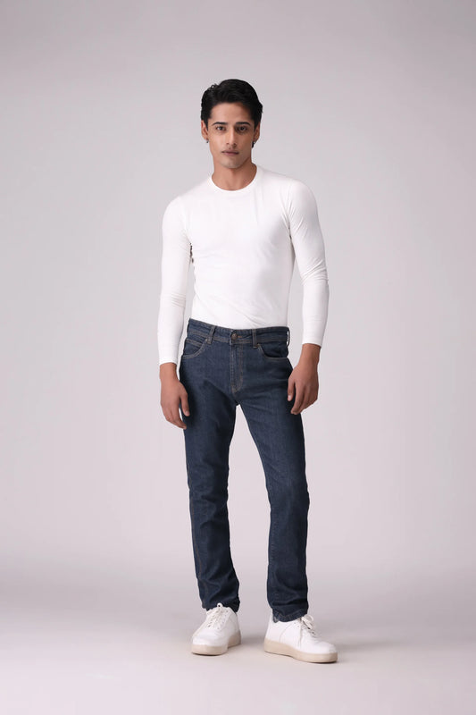 Slim Fit Contrast Stitch Jeans - Cougar Clothing