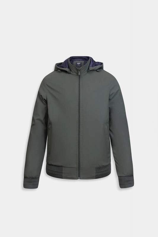 Ribbed Jacket With Detachable Hood - Cougar Clothing