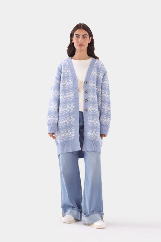 Jacquard Knit Cardigan