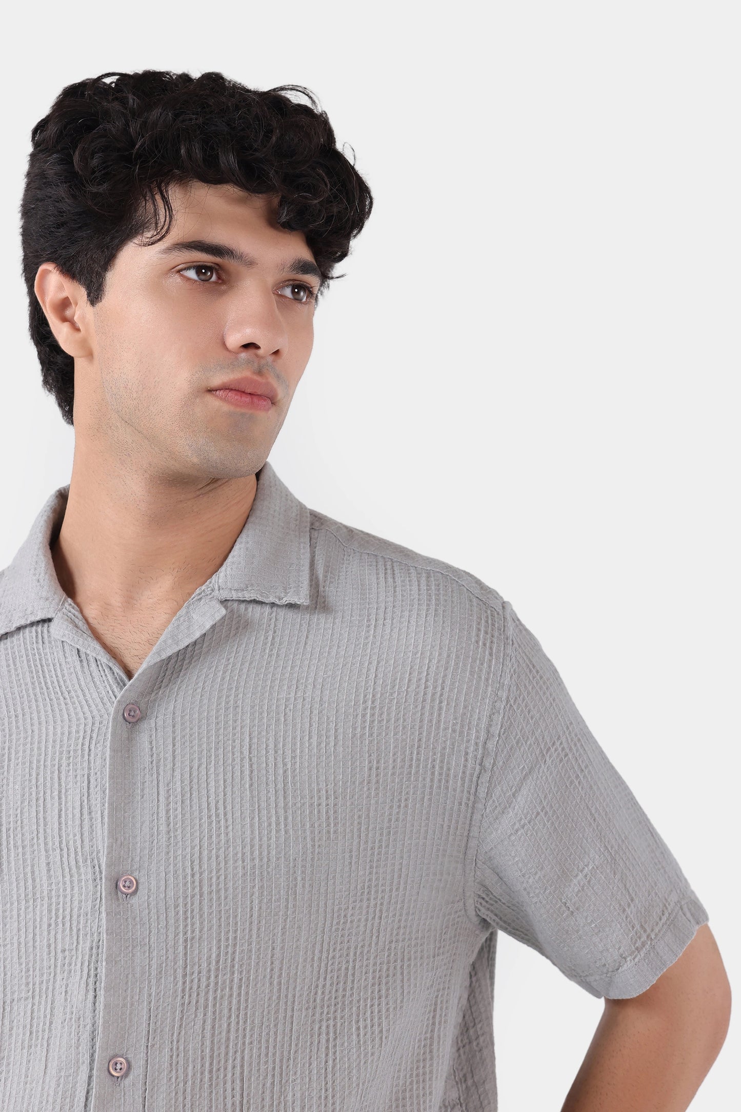 Textured Resort Collar Shirt - Cougar Clothing