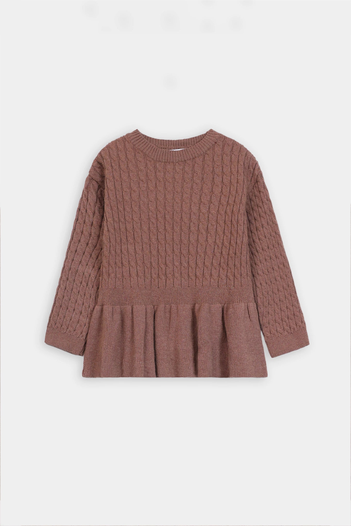 Cable Knit Peplum Sweater