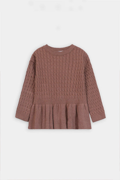 Cable Knit Peplum Sweater