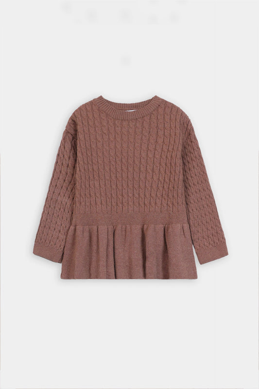 Cable Knit Peplum Sweater
