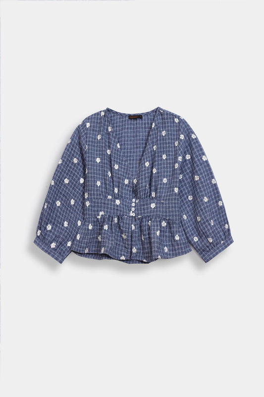 Yarn Dyed Embroidered Top - Cougar Clothing