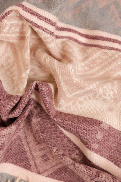 Geometric Pattern Knitted Shawl - Cougar Clothing