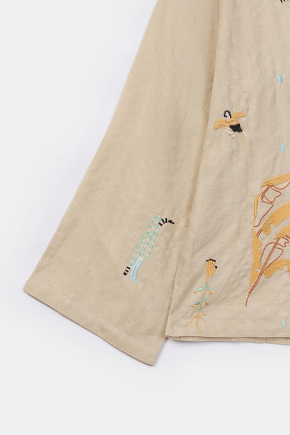 Self Jacquard Embroidered Button-Down - Cougar Clothing