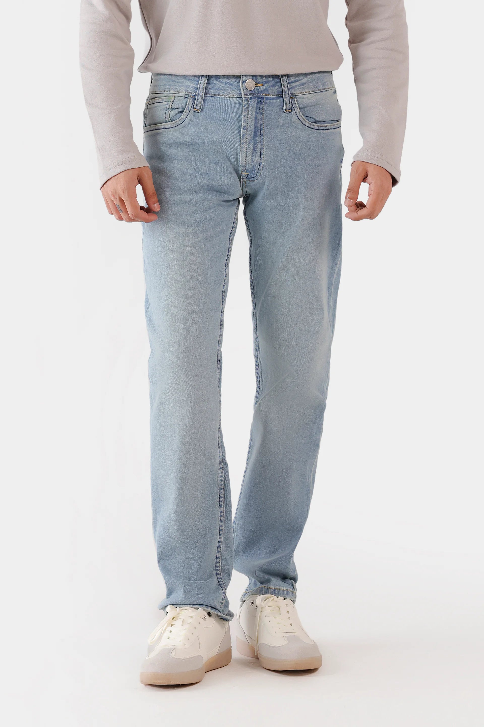 Slim Fit Jeans With Whiskers - Cougar Clothing