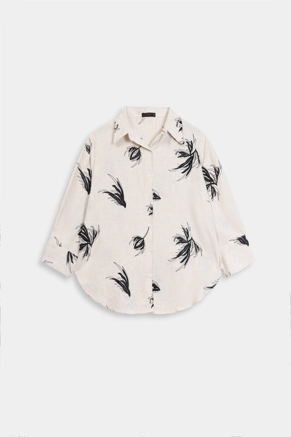 Slub Cotton Printed Shirt