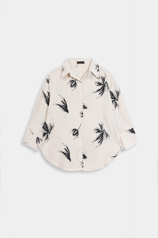 Slub Cotton Printed Shirt