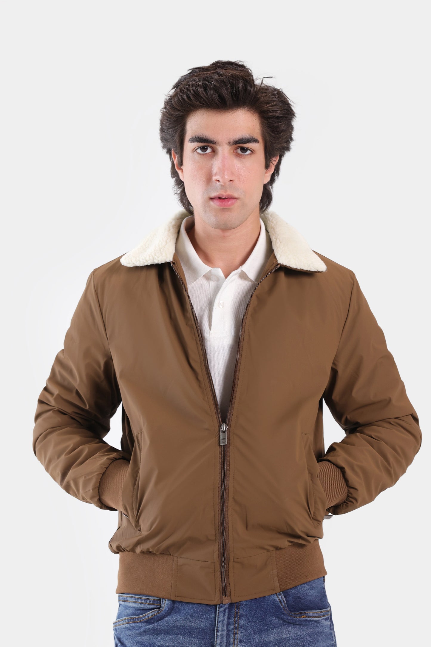 Contrast Sherpa Collar Jacket - Cougar Clothing