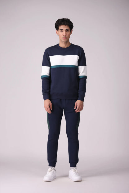 Knitted Jogger Pants With Half Stripe - Cougar Clothing