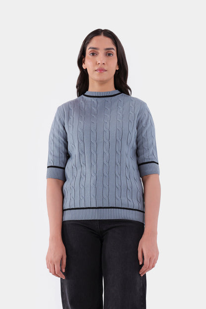 Short Sleeved Knit Sweater - Cougar Clothing