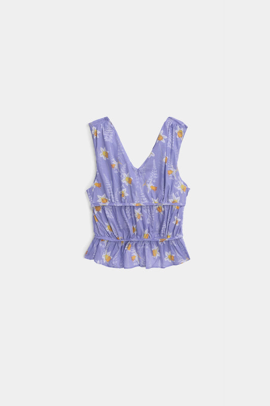 Sleeveless Floral Printed Top - Cougar Clothing