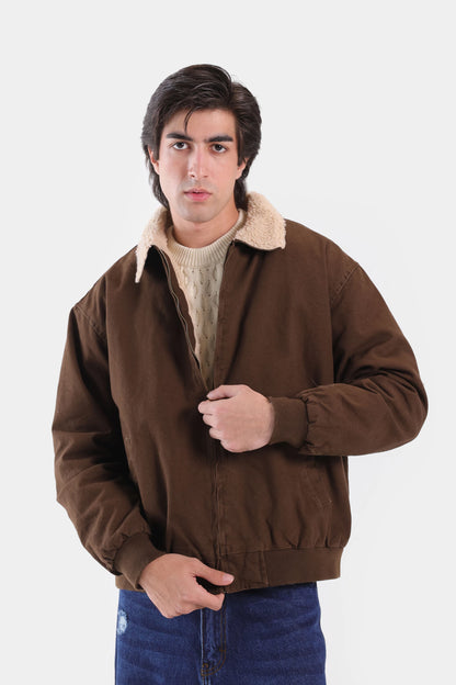 Cotton Jacket With Sherpa Lining - Cougar Clothing