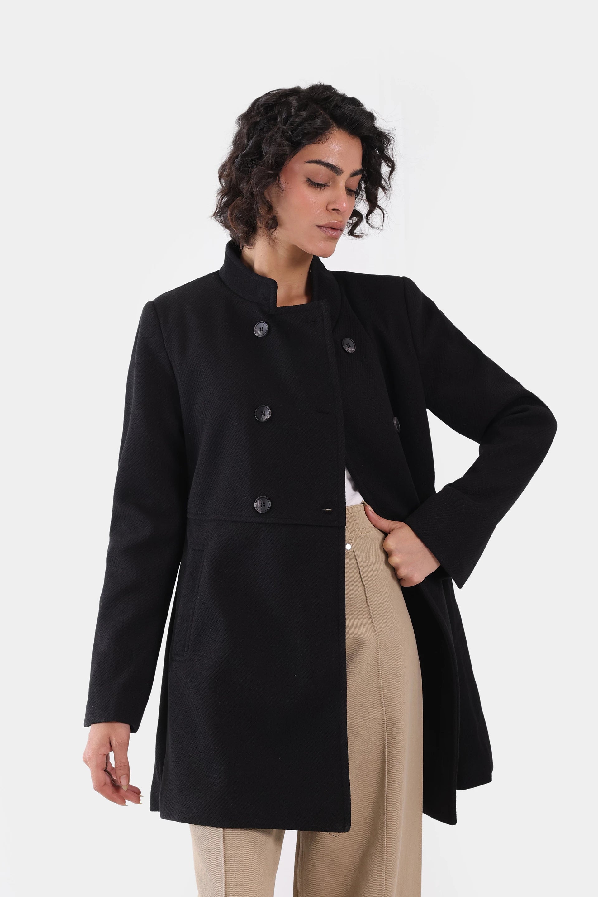 Mid-Length Double Breasted Coat - Cougar Clothing