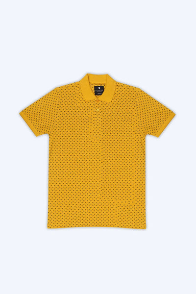 Mustard Printed Polo