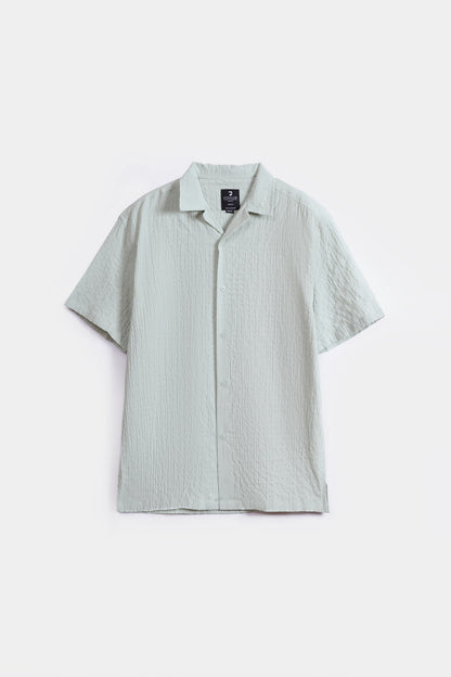 Relaxed Fit Seersucker Shirt - Cougar Clothing