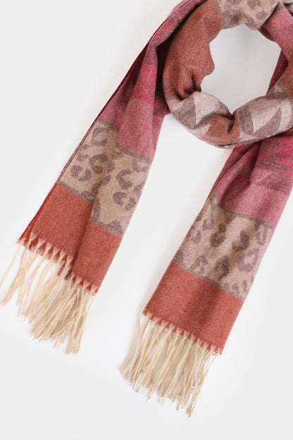 Contrast Pattern Knitted Shawl